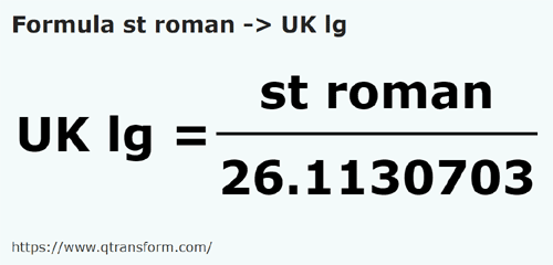 formule Romeinse stadia naar Imperiale leugas - st roman naar UK lg