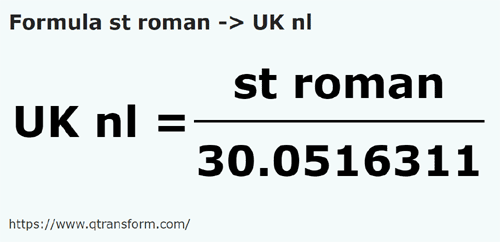 formulu Roma stadyum ila BK deniz fersahı - st roman ila UK nl