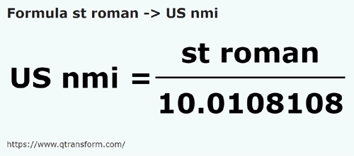 formule Romeinse stadia naar Amerikaanse zeemijlen - st roman naar US nmi