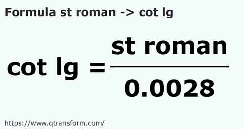 formule Romeinse stadia naar Lange el - st roman naar cot lg
