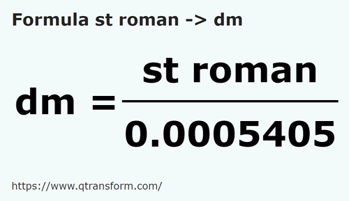 formule Romeinse stadia naar Decimeter - st roman naar dm