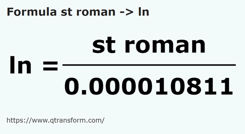 formule Romeinse stadia naar Lijn - st roman naar ln
