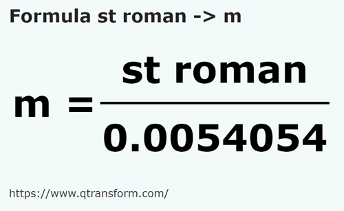 formule Romeinse stadia naar Meter - st roman naar m