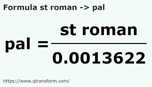 formula Stadium Roma kepada Jengkal - st roman kepada pal