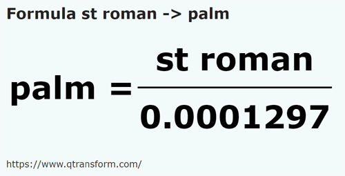 formula Stadium Roma kepada Tapak tangan - st roman kepada palm