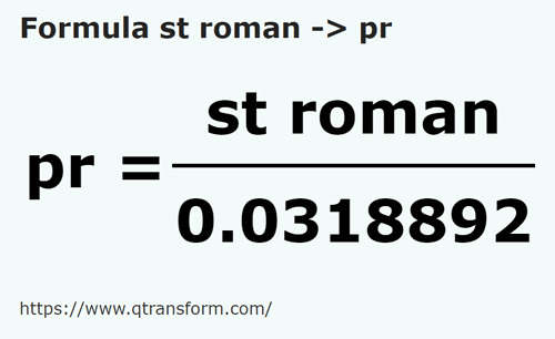 formule Romeinse stadia naar Prajini - st roman naar pr