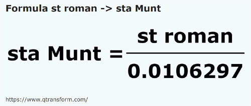 formule Romeinse stadia naar Stânjeni (Muntenië) - st roman naar sta Munt