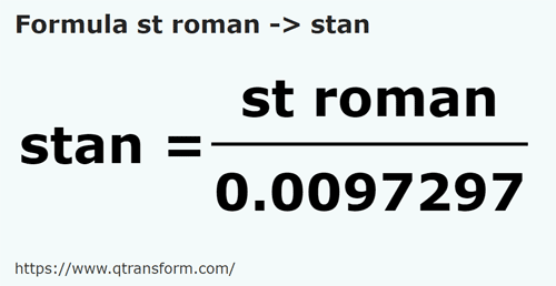 formule Romeinse stadia naar Stânjeni - st roman naar stan