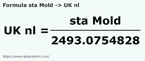 formula Fathoms (Moldova) to UK nautical leagues - sta Mold to UK nl
