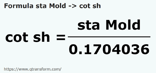 formula Stânjeni (Moldova) in Cubiti corti - sta Mold in cot sh