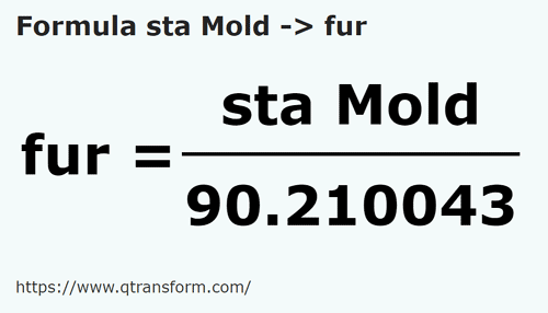 formula Stânjens (Moldova) em Furlongs - sta Mold em fur