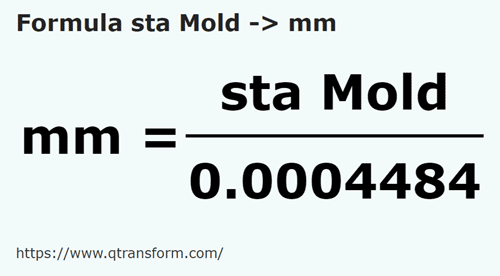 formula Stânjeni (Moldova) in Milimetri - sta Mold in mm