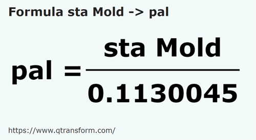 formula Станжен (Молдова) в Пядь - sta Mold в pal