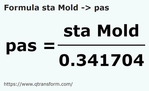 formula Станжен (Молдова) в шаги - sta Mold в pas