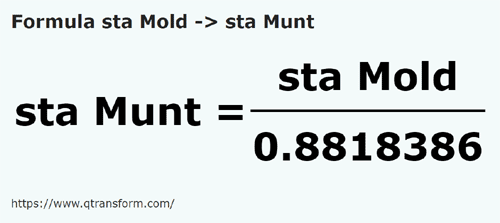 formula Fathoms (Moldova) to Fathoms (Muntenia) - sta Mold to sta Munt