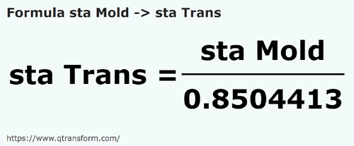 formula Станжен (Молдова) в Станжен (Трансильвания) - sta Mold в sta Trans