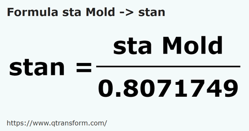 formula Stânjeni (Moldavia) kepada Stânjeni - sta Mold kepada stan