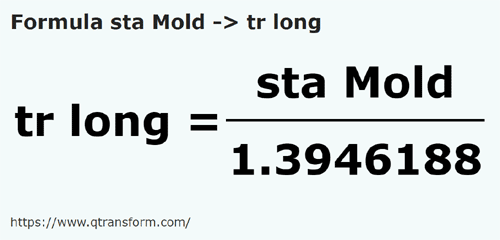 formula Stânjeni (Moldavia) kepada Kayu pengukur panjang - sta Mold kepada tr long