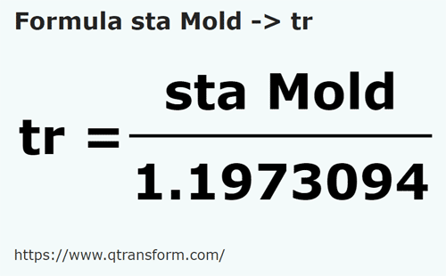 formula Stânjeni (Moldavia) kepada Kayu pengukur - sta Mold kepada tr