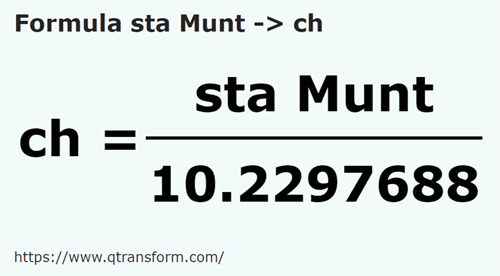 formula Fathoms (Muntenia) to Chains - sta Munt to ch