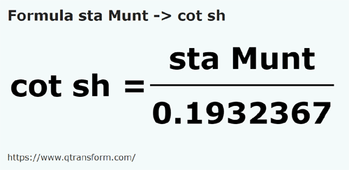 formula Stânjeni (Muntenia) kepada Hasta yang pendek - sta Munt kepada cot sh