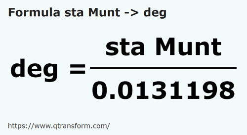 formula Станжен (Гора) в Палец - sta Munt в deg