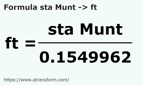 formule Stânjeni (Muntenië) naar Voeten - sta Munt naar ft