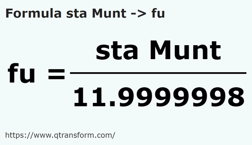 formula Станжен (Гора) в веревка - sta Munt в fu