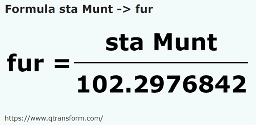 formule Stânjeni (Muntenië) naar Furlong - sta Munt naar fur