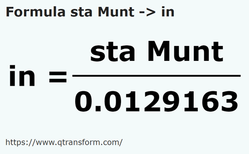 formula Stânjeni (Muntenia) in Inchi - sta Munt in in