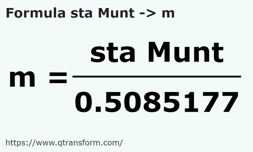 formula Stânjenes (Muntenia) a Metros - sta Munt a m