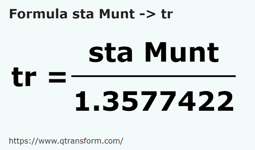 formula Stânjeny (Muntenia) na Trzcina - sta Munt na tr