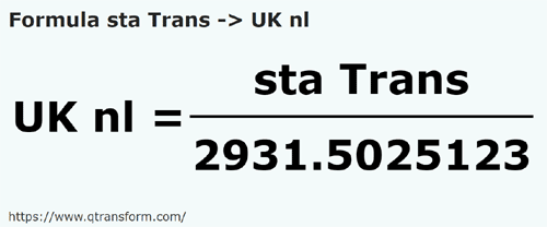 formula Stânjenes (Transilvania) a Leguas marinas británicas - sta Trans a UK nl