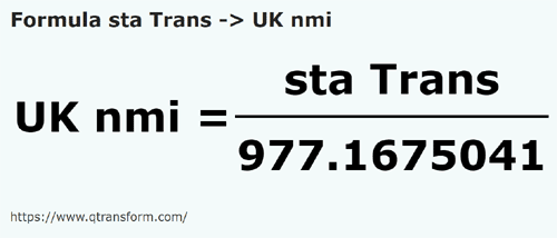formulu Stânjen Transilvanya ila BK deniz mili - sta Trans ila UK nmi