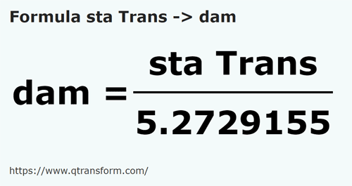 formula Stânjenes (Transilvania) a Decámetros - sta Trans a dam