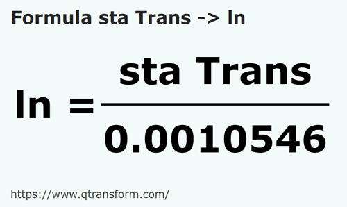 formula Станжен (Трансильвания) в линия - sta Trans в ln