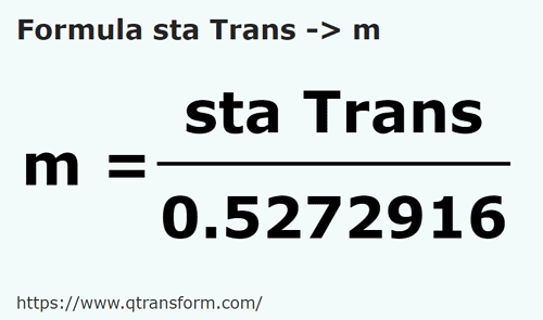 formula Fathoms (Transilvania) to Meters - sta Trans to m