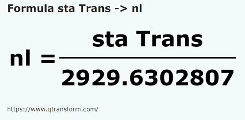 formula Станжен (Трансильвания) в морская лига - sta Trans в nl