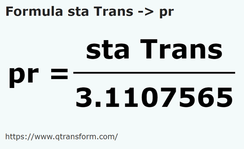 formula Станжен (Трансильвания) в стержень - sta Trans в pr