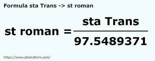 formule Stânjeni (Transsylvanië) naar Romeinse stadia - sta Trans naar st roman