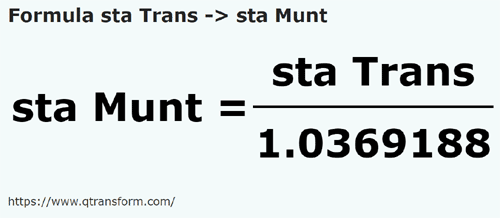 umrechnungsformel Stânjeni (Transilvania) in Stânjeni (Muntenia) - sta Trans in sta Munt