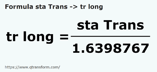 formula Станжен (Трансильвания) в Длинная трость - sta Trans в tr long