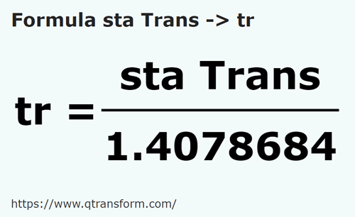 formula Станжен (Трансильвания) в Трость - sta Trans в tr