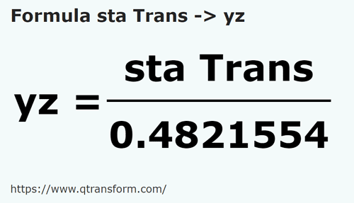 formula Stânjenes (Transilvania) a Yardas - sta Trans a yz