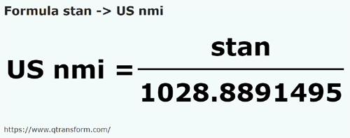 formula Stanjeni in Mile marine americane - stan in US nmi
