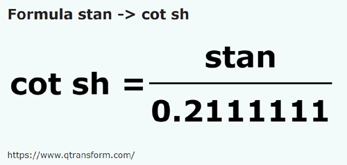 formula Stânjeni kepada Hasta yang pendek - stan kepada cot sh