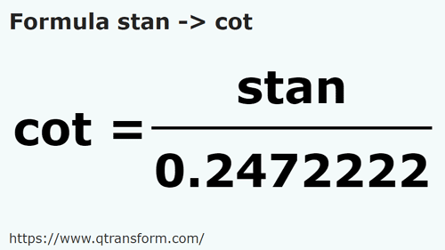 formule Stânjens en Coudèes - stan en cot