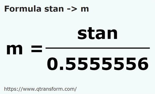 formula Stânjeni kepada Meter - stan kepada m