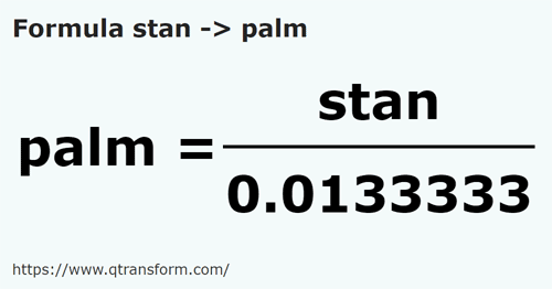 formula Stânjenes a Palmus - stan a palm