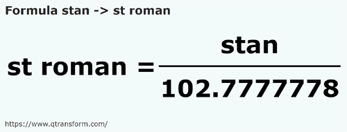 formula Stânjens em Estadios romanos - stan em st roman